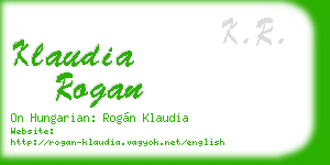 klaudia rogan business card